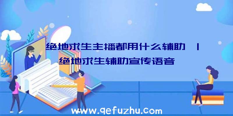 「绝地求生主播都用什么辅助」|绝地求生辅助宣传语音